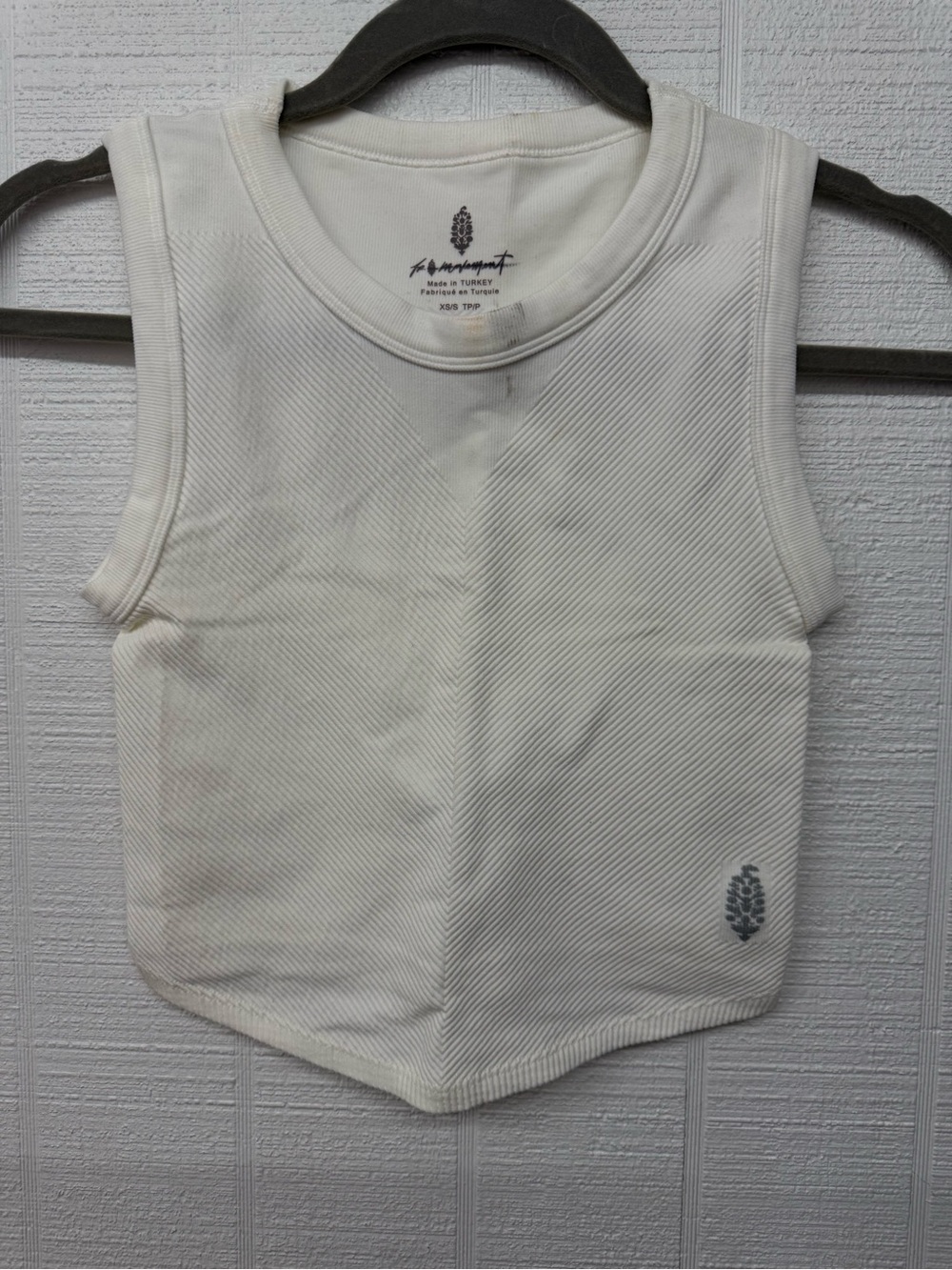 FP Movement by Free People White Ribbed Crop Tank